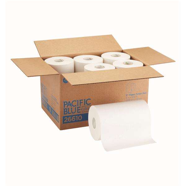 Towel Roll Hardwound SofPull 1 Ply Paper 9 in x 12 in White 6/Ca